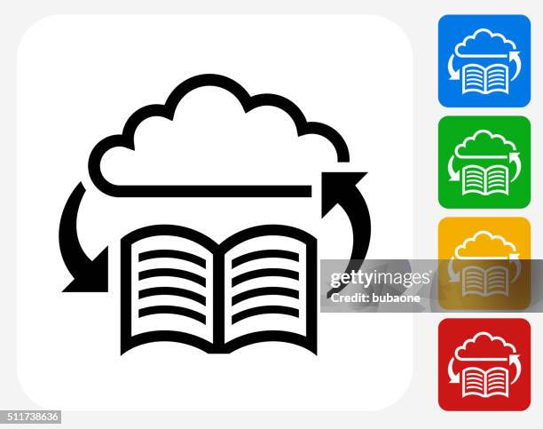 online book icon flat graphic design - reading email stock illustrations