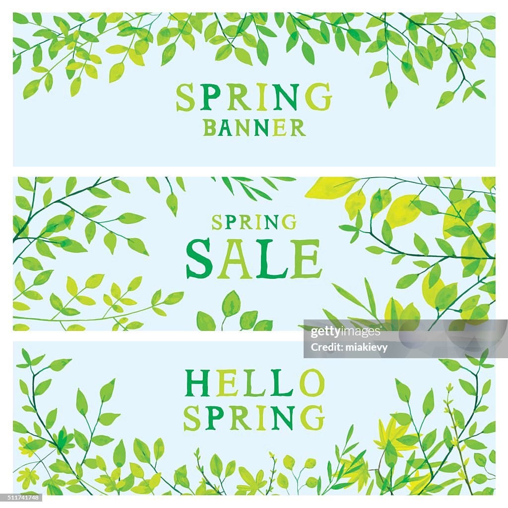 Spring foliage banners