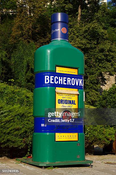 becherovka kiosk karlovy vary - karlovy vary stock pictures, royalty-free photos & images