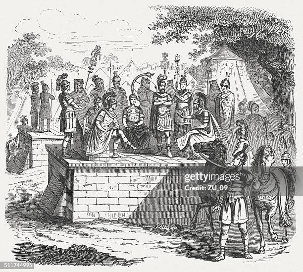 council of war in ancient rome, bas-relief, trajan's column, rome - roman column stock illustrations