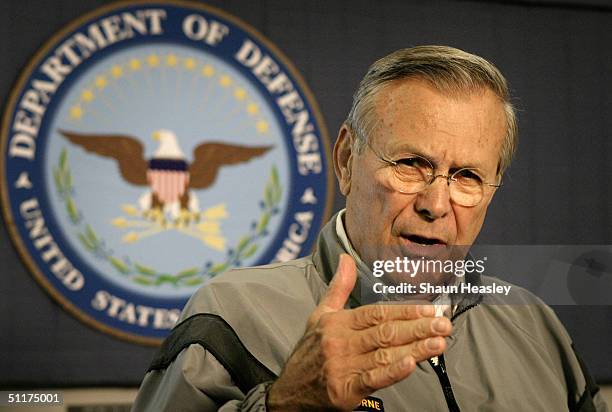 Secdef Rumsfeld 121 Secretary Of Defense Rumsfeld Visits Afghanistan Stock Photos, High ...