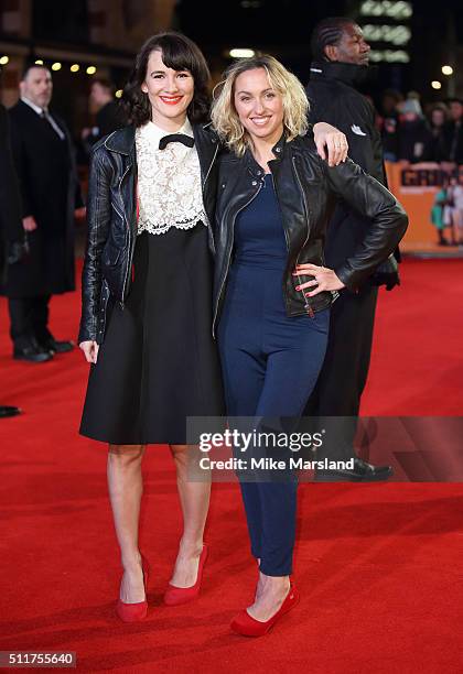 Sarah Solemani and Kerry Howard arrive for the World premiere of "Grimsby" at Odeon Leicester Square on February 22, 2016 in London, England.