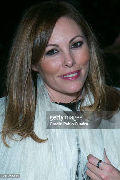Raquel Rodriguez attends the front row of Miguel Marinero show during the Mercedes-Benz Madrid Fashion Week Autumn/Winter 2016/2017 at Ifema on...