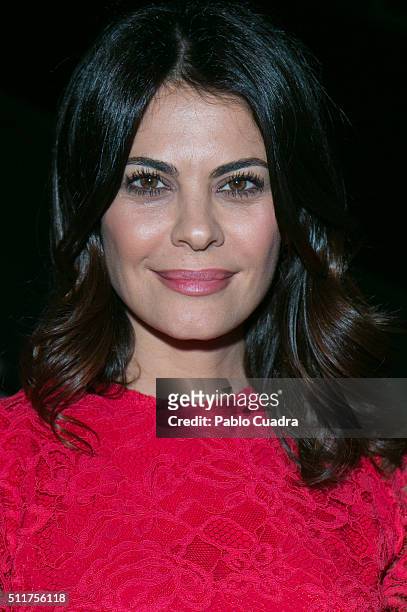 Maria Jose Suarez attends the front row of Miguel Marinero show during the Mercedes-Benz Madrid Fashion Week Autumn/Winter 2016/2017 at Ifema on...