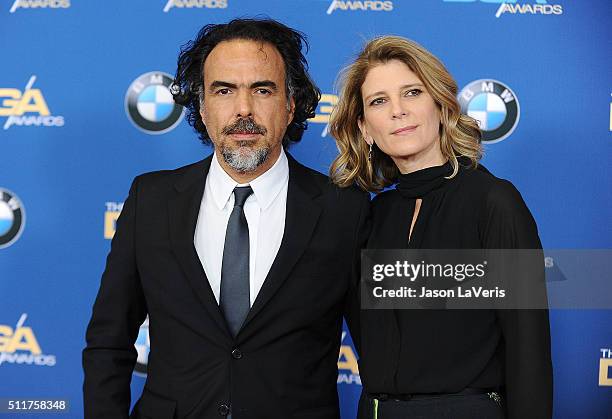 Director Alejandro Gonzalez Inarritu and wife Maria Eladia Hagerman attend the 68th annual Directors Guild of America Awards at the Hyatt Regency...