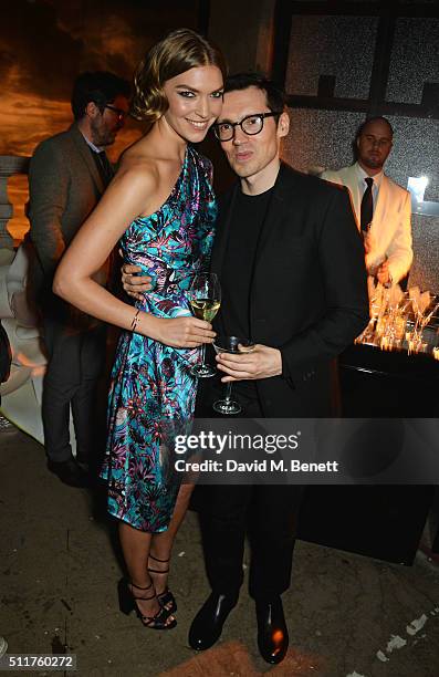 Arizona Muse and Erdem Moralioglu attend the Erdem x Selfridges LFW Afterpary at the Old Selfridges Hotel on February 22, 2016 in London, England.