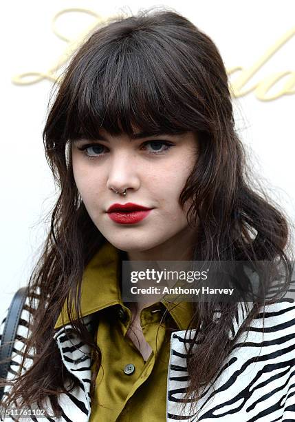 Misha Hart attends the Burberry show during London Fashion Week Autumn/Winter 2016/17 at Kensington Gardens on February 22, 2016 in London, England.