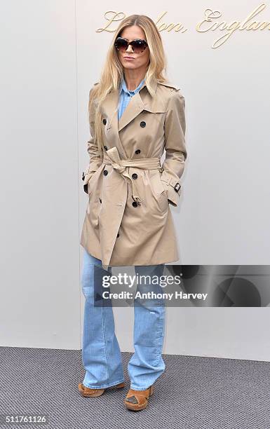 Laura Bailey attends the Burberry show during London Fashion Week Autumn/Winter 2016/17 at Kensington Gardens on February 22, 2016 in London, England.