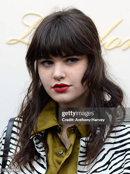 Misha Hart attends the Burberry show during London Fashion Week Autumn/Winter 2016/17 at Kensington Gardens on February 22, 2016 in London, England.