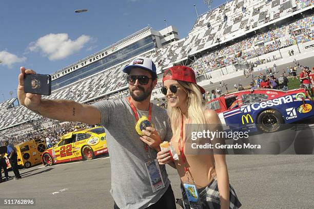 Brody Jenner and girlfriend Kaitlynn Carter are lovin' it at the Daytona 500, snacking on an Egg McMuffin and Hash Browns from McDonald's All Day...