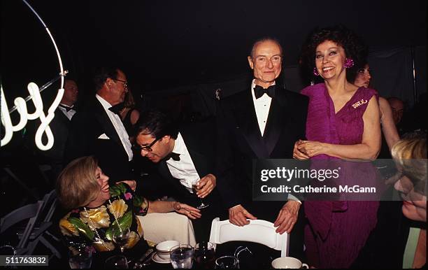 Opening of the Andy Warhol Museum in May 1994 in Pittsburgh, PA. Pictured L-R: unidentified, Bob Colacello, Roy Lichtenstein and Ultra Violet .