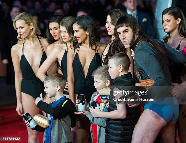 Sacha Baron Cohen arrives for the World premiere of "Grimsby" at Odeon Leicester Square on February 22, 2016 in London, England.