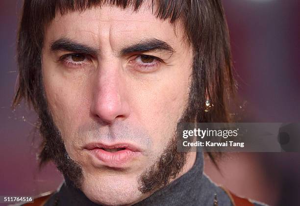 Sacha Baron Cohen attends the World premiere of "Grimsby" at Odeon Leicester Square on February 22, 2016 in London, England.