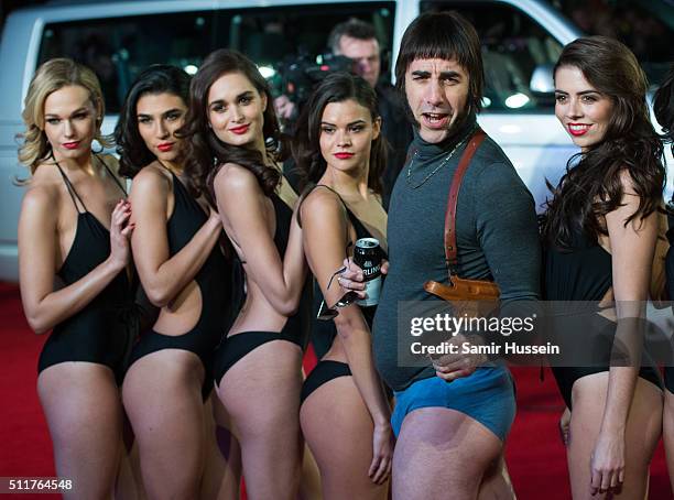 Sacha Baron Cohen arrives for the World premiere of "Grimsby" at Odeon Leicester Square on February 22, 2016 in London, England.