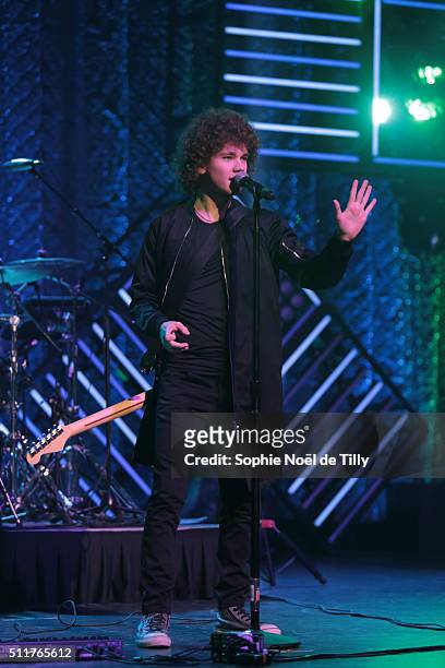 Francesco Yates attends the Unis pour l'action Montreal at Theatre Saint Denis on February 22, 2016 in Montreal, Canada. .
