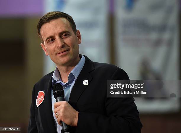 Nevada Attorney General Adam Laxalt introduces Republican presidential candidate Sen. Ted Cruz at a rally at the Durango Hills Community Center on...