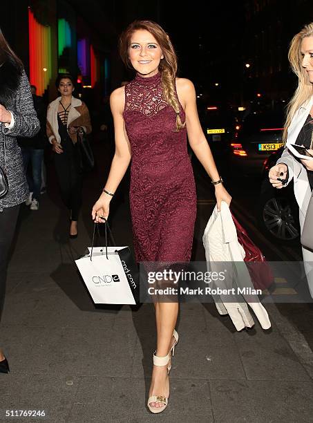 Gemma Oaten attending the JF London a/w16-17 presentation and party at the W hotel on February 22, 2016 in London, England.