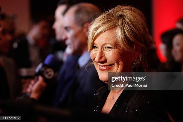 Actress Jayne Atkinson attends the portrait unveiling and season 4 premiere of Netflix's "House Of Cards" at the National Portrait Gallery on...