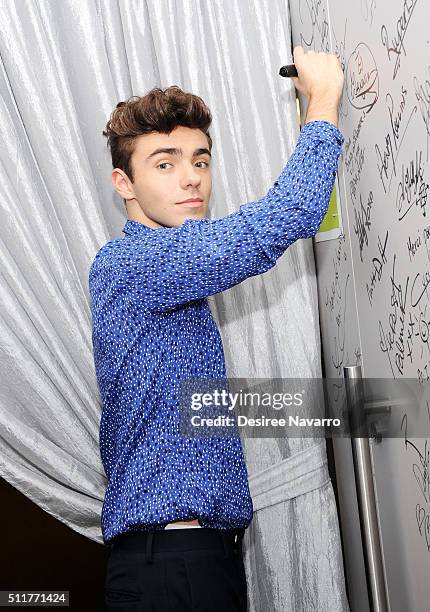 Singer-songwriter Nathan Sykes of the British boy band The Wanted attends AOL Build Speaker Series to talk about his career as a solo artist and his...