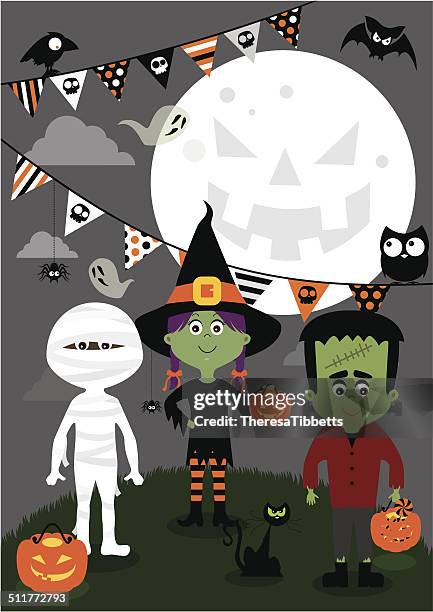 halloween kids - halloween kids stock illustrations