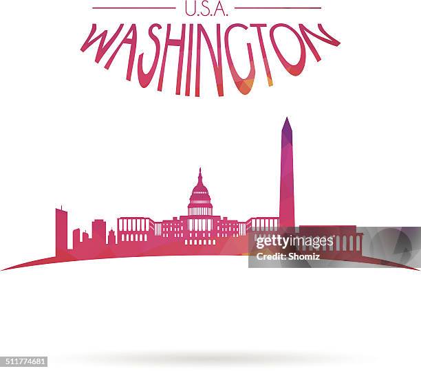 abstract washington dc skyline - washington skyline stock illustrations