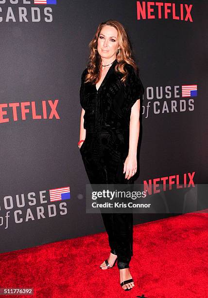 Actress Elizabeth Marvel attends the "House Of Cards" Season 4 Premiere at the National Portrait Gallery on February 22, 2016 in Washington, DC.