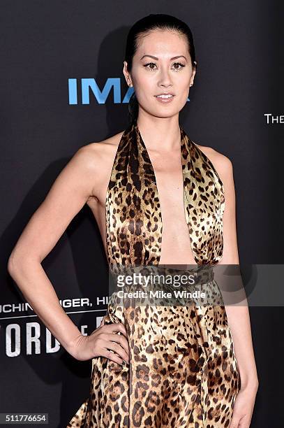 Actress Olivia Cheng attends the premiere of Netflix's "Crouching Tiger, Hidden Dragon: Sword Of Destiny" at AMC Universal City Walk on February 22,...