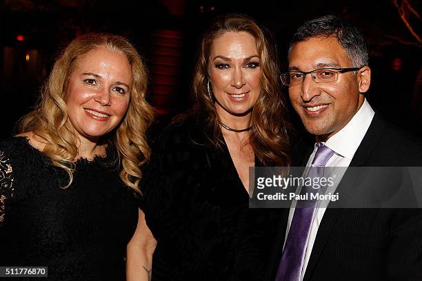 Joanna Katyal, Elizabeth Marvel, and Neil Katyal attend the portrait unveiling and season 4 premiere of Netflix's "House Of Cards" at the National...