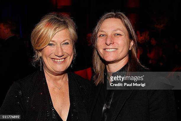 Actress Jayne Atkinson and Netflix VP, Original Series Cindy Holland attend the portrait unveiling and season 4 premiere of Netflix's "House Of...