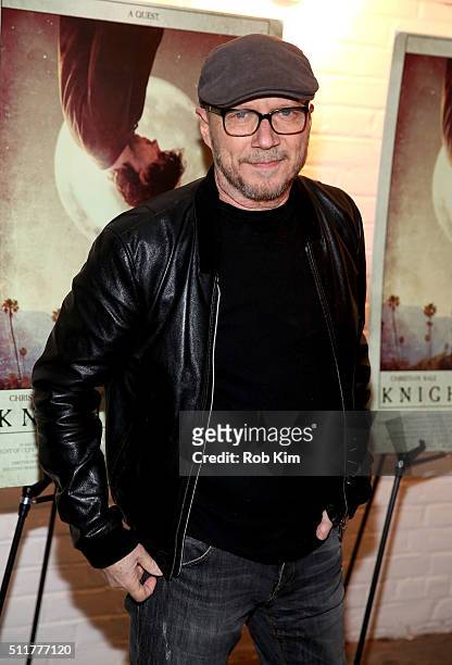 Director Paul Haggis arrives at the 'Knight of Cups' New York screening held at Metrograph on February 22, 2016 in New York City.