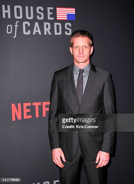Actor Paul Sparks attends the "House Of Cards" Season 4 Premiere at the National Portrait Gallery on February 22, 2016 in Washington, DC.