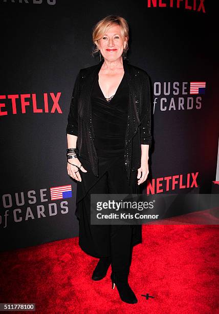 Actress Jane Atkinson attends the "House Of Cards" Season 4 Premiere at the National Portrait Gallery on February 22, 2016 in Washington, DC.