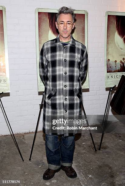 Actor Alan Cumming arrives at the 'Knight of Cups' New York screening held at Metrograph on February 22, 2016 in New York City.