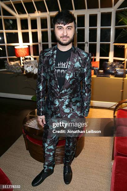 Singer Brad Walsh attends a dinner for the launch of the first luxury handbag collection by Christian Siriano at Chateau Marmont on February 22, 2016...