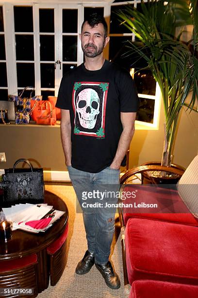 Photographer Jeremy Kost attends a dinner for the launch of the first luxury handbag collection by Christian Siriano at Chateau Marmont on February...