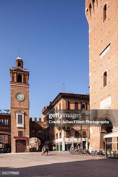 piazza cattedrale in ferrara, italy. - ferrara stock pictures, royalty-free photos & images