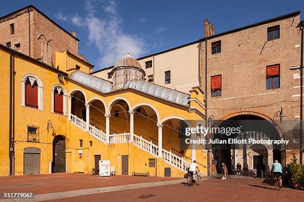staircase of honour, palazzo municipale, ferrara - ferrara stock pictures, royalty-free photos & images