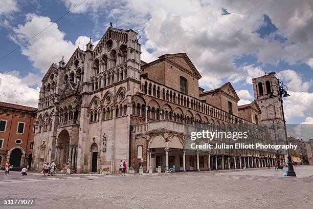 the exterior of duomo di ferrara, italy - ferrara stock pictures, royalty-free photos & images