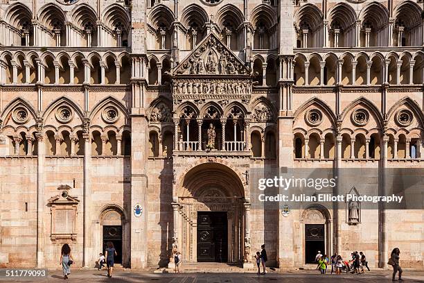 the facade of the duomo di ferrara, italy - ferrara stock pictures, royalty-free photos & images