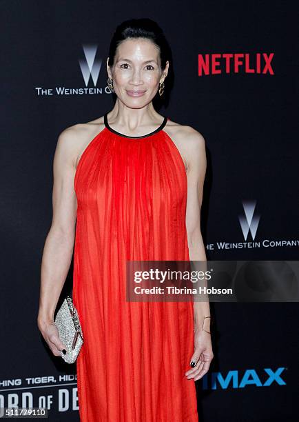 Eugenia Yuan attends the Premiere of Netflix's 'Crouching Tiger, Hidden Dragon: Sword Of Destiny' at AMC Universal City Walk on February 22, 2016 in...