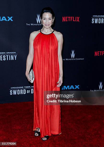 Eugenia Yuan attends the Premiere of Netflix's 'Crouching Tiger, Hidden Dragon: Sword Of Destiny' at AMC Universal City Walk on February 22, 2016 in...