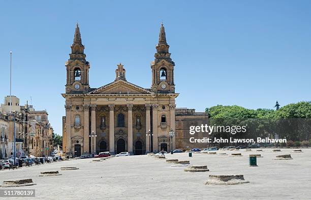 st publius church and granaries - historic lawson tower stock pictures, royalty-free photos & images