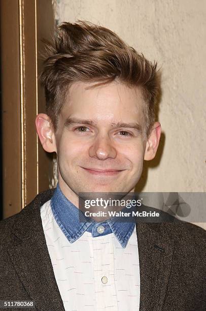 Andrew Keenan-Bolger attends the Off-Broadway Opening Night Performance of 'Smokefall' at Lucille Lortel Theatre on February 22, 2016 in New York...