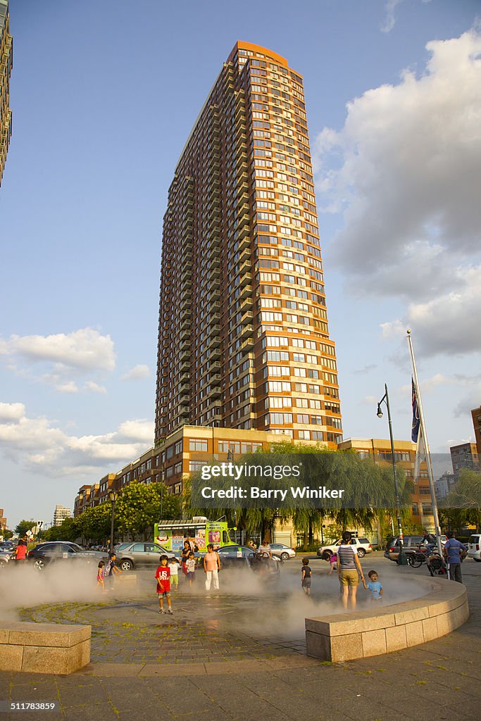 Playground in front of new Queens apartment tower