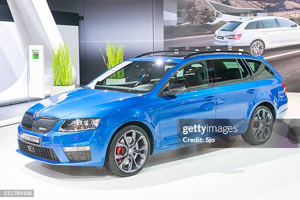 skoda octavia combi car estate - skoda auto stock pictures, royalty-free photos & images