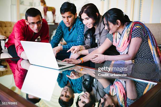 shared laptop, jodhpur - students talking stock pictures, royalty-free photos & images