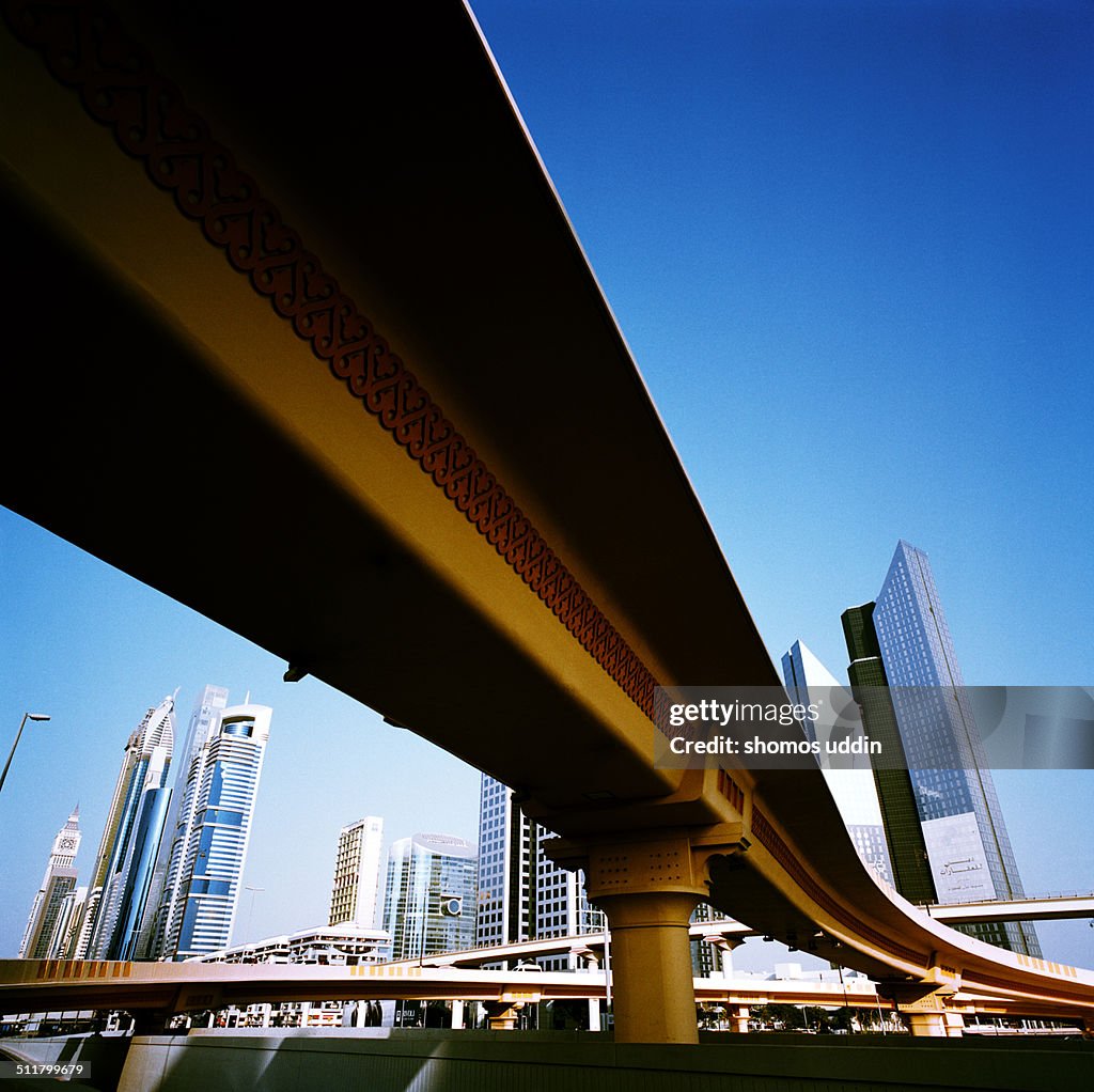 Complex road network and cityscape in Dubai