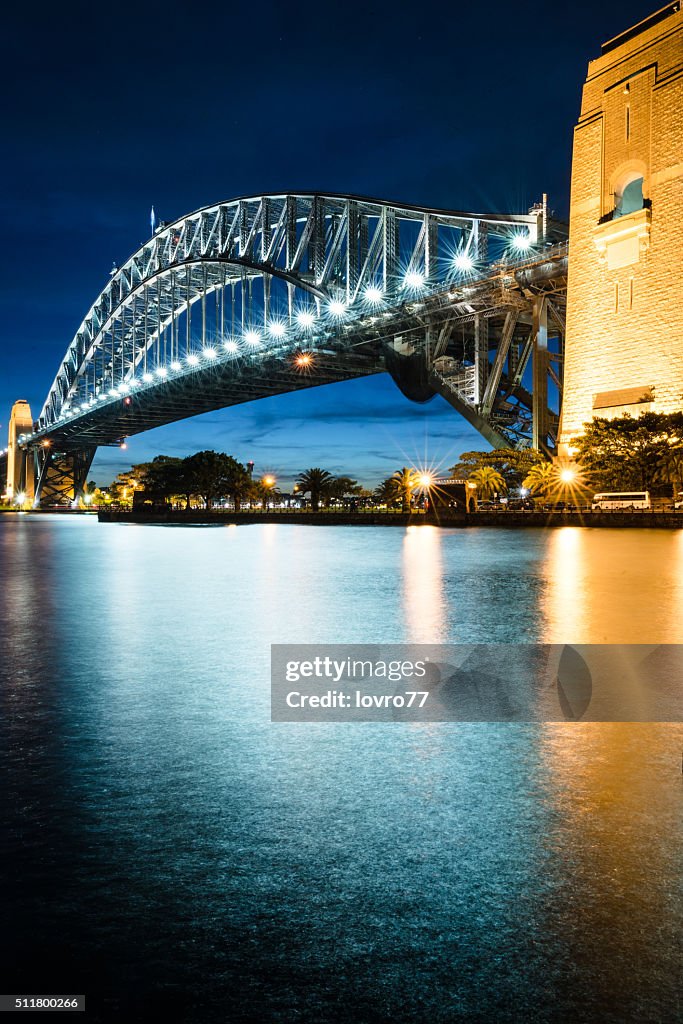 Sydney Harbour bridge at night