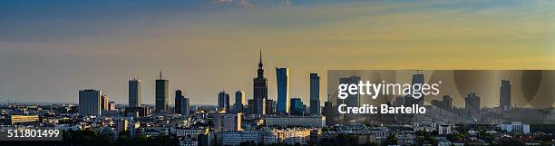 panorama of capital of poland - warsaw panorama stock pictures, royalty-free photos & images