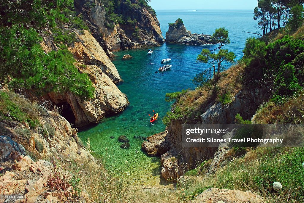Little Cala near Platja de Castell Palamos Girona